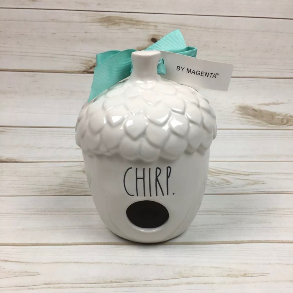 Rae Dunn Magenta Acorn Chirp Birdhouse New